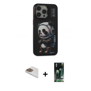 MARSİLYAN™- iPhone 13 Pro Max Kılıf Siluet Modern Özel Seri - Şeffaf 360 Full Body Arka Koruyucu + Pers Alüminyum Kamera Lens - GD