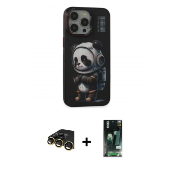 MARSİLYAN™- iPhone 13 Pro Max Kılıf Siluet Modern Özel Seri - Şeffaf 360 Full Body Arka Koruyucu + Raze Metal Kamera Lens - GD