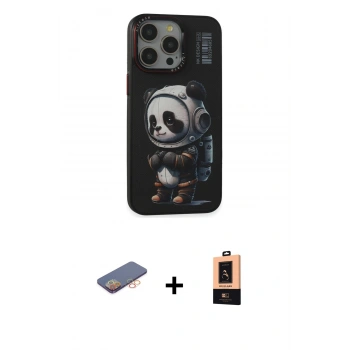 MARSİLYAN™- iPhone 13 Pro Max Kılıf Siluet Modern Özel Seri - Şeffaf Maxco Cam Ekran Koruyucu + Renkli Kamera Lens Koruma Cam - TU