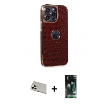 MARSİLYAN™- iPhone 13 Pro Max Kılıf Ufuk Form Prime - Şeffaf 360 Full Body Arka Koruyucu + Rainbow Kamera Lens Koruma Cam - BZ