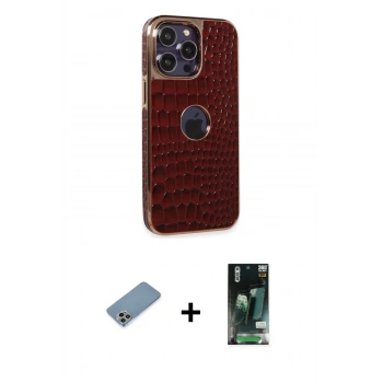 MARSİLYAN™- iPhone 13 Pro Max Kılıf Ufuk Form Prime - Şeffaf 360 Full Body Arka Koruyucu + Shine Kamera Lens Koruma Cam - GI