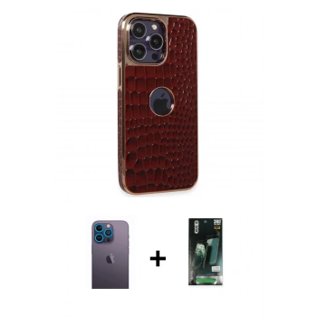 MARSİLYAN™- iPhone 13 Pro Max Kılıf Ufuk Form Prime - Şeffaf 360 Full Body Arka Koruyucu + Neon Fosforlu Kamera Lens - MI