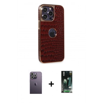MARSİLYAN™- iPhone 13 Pro Max Kılıf Ufuk Form Prime - Şeffaf 360 Full Body Arka Koruyucu + Neon Fosforlu Kamera Lens - BZ