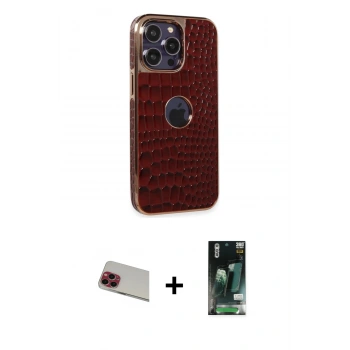 MARSİLYAN™- iPhone 13 Pro Max Kılıf Ufuk Form Prime - Şeffaf 360 Full Body Arka Koruyucu + Rainbow Kamera Lens Koruma Cam - KI