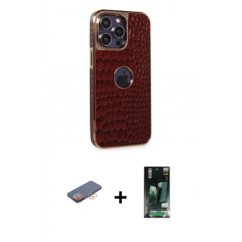 MARSİLYAN™- iPhone 13 Pro Max Kılıf Ufuk Form Prime - Şeffaf 360 Full Body Arka Koruyucu + Renkli Kamera Lens Koruma Cam - TU