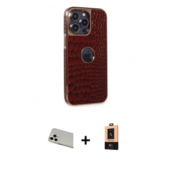 MARSİLYAN™- iPhone 13 Pro Max Kılıf Ufuk Form Prime - Şeffaf Maxco Cam Ekran Koruyucu + Rainbow Kamera Lens Koruma Cam - BZ