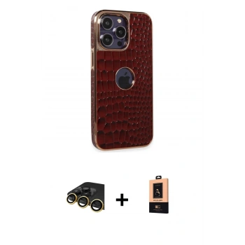 MARSİLYAN™- iPhone 13 Pro Max Kılıf Ufuk Form Prime - Şeffaf Maxco Cam Ekran Koruyucu + Raze Metal Kamera Lens - GD