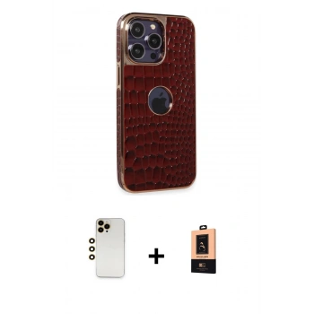 MARSİLYAN™- iPhone 13 Pro Max Kılıf Ufuk Form Prime - Şeffaf Maxco Cam Ekran Koruyucu + Shine Kamera Lens - GD