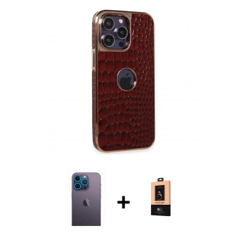 MARSİLYAN™- iPhone 13 Pro Max Kılıf Ufuk Form Prime - Şeffaf Maxco Cam Ekran Koruyucu + Neon Fosforlu Kamera Lens - MI