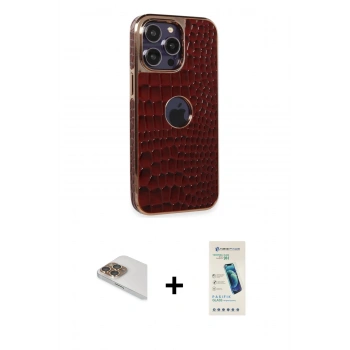 MARSİLYAN™- iPhone 13 Pro Max Kılıf Ufuk Form Prime - Şeffaf Pasifik Cam Ekran Koruyucu + Pers Alüminyum Kamera Lens - GD