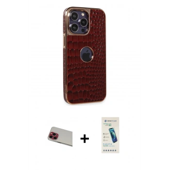 MARSİLYAN™- iPhone 13 Pro Max Kılıf Ufuk Form Prime - Şeffaf Pasifik Cam Ekran Koruyucu + Rainbow Kamera Lens Koruma Cam - KI