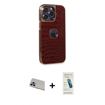 MARSİLYAN™- iPhone 13 Pro Max Kılıf Ufuk Form Prime - Şeffaf Pasifik Cam Ekran Koruyucu + Rainbow Kamera Lens Koruma Cam - MR