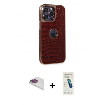 MARSİLYAN™- iPhone 13 Pro Max Kılıf Ufuk Form Prime - Şeffaf Pasifik Cam Ekran Koruyucu + Pers Alüminyum Kamera Lens - GI