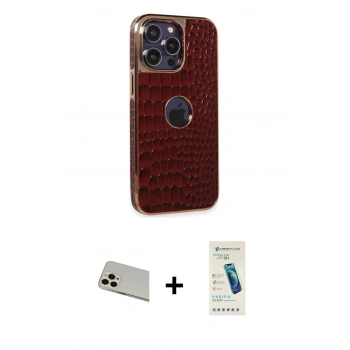 MARSİLYAN™- iPhone 13 Pro Max Kılıf Ufuk Form Prime - Şeffaf Pasifik Cam Ekran Koruyucu + Rainbow Kamera Lens Koruma Cam - REGD