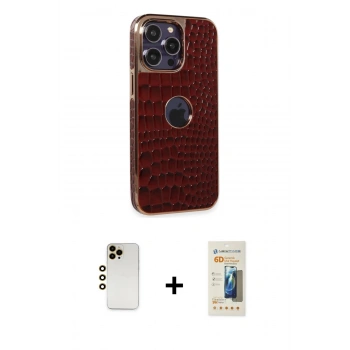 MARSİLYAN™- iPhone 13 Pro Max Kılıf Ufuk Form Prime - Siyah 6D Mat Seramik Hayalet Nano Ekran Koruyucu + Shine Kamera Lens - GD
