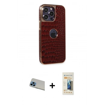 MARSİLYAN™- iPhone 13 Pro Max Kılıf Ufuk Form Prime - Siyah 6D Mat Seramik Hayalet Nano Ekran Koruyucu + Rainbow Kamera Lens Koruma Cam - MI