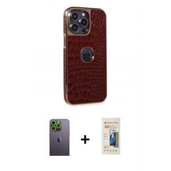 MARSİLYAN™- iPhone 13 Pro Max Kılıf Ufuk Form Prime - Siyah 6D Mat Seramik Hayalet Nano Ekran Koruyucu + Neon Fosforlu Kamera Lens - YL