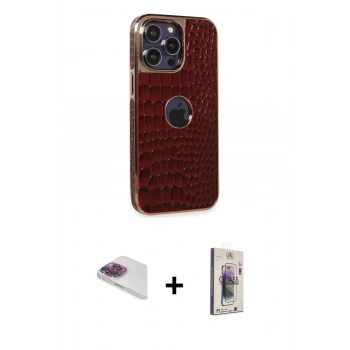MARSİLYAN™- iPhone 13 Pro Max Kılıf Ufuk Form Prime - Siyah Bilvis 3D Cam Ekran Koruyucu + Pers Alüminyum Kamera Lens - GI