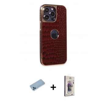 MARSİLYAN™- iPhone 13 Pro Max Kılıf Ufuk Form Prime - Siyah Bilvis 3D Cam Ekran Koruyucu + Shine Kamera Lens Koruma Cam - MI
