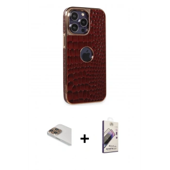 MARSİLYAN™- iPhone 13 Pro Max Kılıf Ufuk Form Prime - Siyah Bilvis 3D Mat Cam Ekran Koruyucu + Pers Alüminyum Kamera Lens - GD