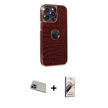 MARSİLYAN™- iPhone 13 Pro Max Kılıf Ufuk Form Prime - Siyah Bilvis 3D Mat Cam Ekran Koruyucu + Rainbow Kamera Lens Koruma Cam - MI