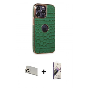 MARSİLYAN™- iPhone 13 Pro Max Kılıf Ufuk Form Prime - Siyah Bilvis 3D Mat Cam Ekran Koruyucu + Rainbow Kamera Lens Koruma Cam - REGD