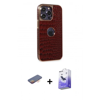 MARSİLYAN™- iPhone 13 Pro Max Kılıf Ufuk Form Prime - Siyah Bilvis 5in1 5D Magic Hayalet Cam Ekran Koruyucu + Renkli Kamera Lens Koruma Cam - TU