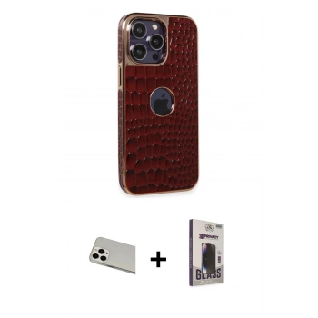 MARSİLYAN™- iPhone 13 Pro Max Kılıf Ufuk Form Prime - Siyah Bilvis Hayalet Cam Ekran Koruyucu + Rainbow Kamera Lens Koruma Cam - BZ