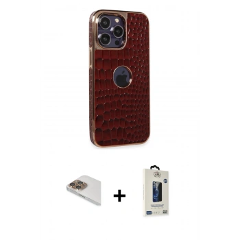 MARSİLYAN™- iPhone 13 Pro Max Kılıf Ufuk Form Prime - Siyah Bilvis Hayalet Cam Ekran Koruyucu + Pers Alüminyum Kamera Lens - GD