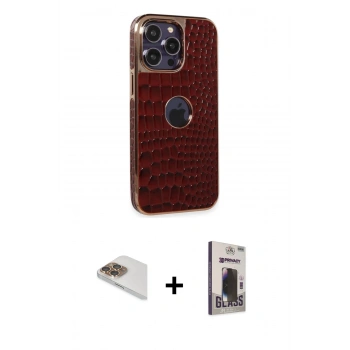 MARSİLYAN™- iPhone 13 Pro Max Kılıf Ufuk Form Prime - Siyah Bilvis Hayalet Cam Ekran Koruyucu + Pers Alüminyum Kamera Lens - GD