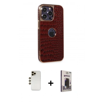 MARSİLYAN™- iPhone 13 Pro Max Kılıf Ufuk Form Prime - Siyah Bilvis Hayalet Cam Ekran Koruyucu + Shine Kamera Lens - GD