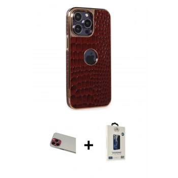 MARSİLYAN™- iPhone 13 Pro Max Kılıf Ufuk Form Prime - Siyah Bilvis Hayalet Cam Ekran Koruyucu + Rainbow Kamera Lens Koruma Cam - KI