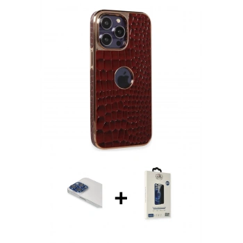 MARSİLYAN™- iPhone 13 Pro Max Kılıf Ufuk Form Prime - Siyah Bilvis Hayalet Cam Ekran Koruyucu + Pers Alüminyum Kamera Lens - LT
