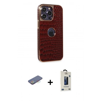 MARSİLYAN™- iPhone 13 Pro Max Kılıf Ufuk Form Prime - Siyah Bilvis Hayalet Cam Ekran Koruyucu + Renkli Kamera Lens Koruma Cam - MI