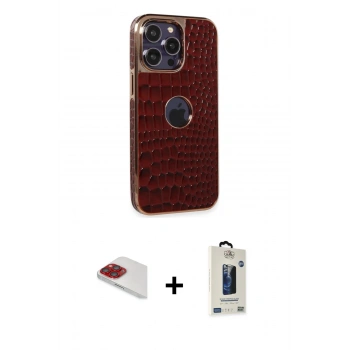 MARSİLYAN™- iPhone 13 Pro Max Kılıf Ufuk Form Prime - Siyah Bilvis Hayalet Cam Ekran Koruyucu + Pers Alüminyum Kamera Lens - KI