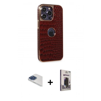 MARSİLYAN™- iPhone 13 Pro Max Kılıf Ufuk Form Prime - Siyah Bilvis Hayalet Cam Ekran Koruyucu + Pers Alüminyum Kamera Lens - LT