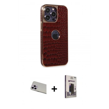 MARSİLYAN™- iPhone 13 Pro Max Kılıf Ufuk Form Prime - Siyah Bilvis Hayalet Cam Ekran Koruyucu + Rainbow Kamera Lens Koruma Cam - MR