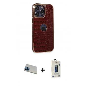 MARSİLYAN™- iPhone 13 Pro Max Kılıf Ufuk Form Prime - Siyah Bilvis Hayalet Cam Ekran Koruyucu + Rainbow Kamera Lens Koruma Cam - MI