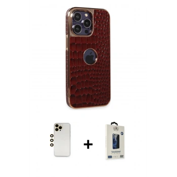 MARSİLYAN™- iPhone 13 Pro Max Kılıf Ufuk Form Prime - Siyah Bilvis Hayalet Cam Ekran Koruyucu + Shine Kamera Lens - GD