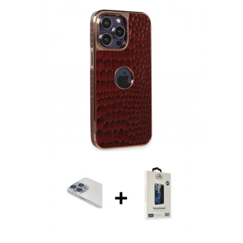 MARSİLYAN™- iPhone 13 Pro Max Kılıf Ufuk Form Prime - Siyah Bilvis Hayalet Cam Ekran Koruyucu + Pers Alüminyum Kamera Lens - SABE