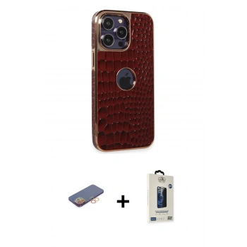 MARSİLYAN™- iPhone 13 Pro Max Kılıf Ufuk Form Prime - Siyah Bilvis Hayalet Cam Ekran Koruyucu + Renkli Kamera Lens Koruma Cam - TU