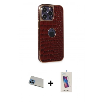 MARSİLYAN™- iPhone 13 Pro Max Kılıf Ufuk Form Prime - Siyah Joko 5D Cam + Rainbow Kamera Lens Koruma Cam - MI