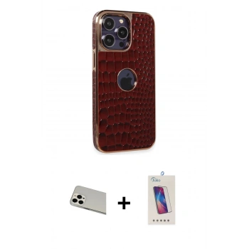 MARSİLYAN™- iPhone 13 Pro Max Kılıf Ufuk Form Prime - Siyah Joko 5D Cam + Rainbow Kamera Lens Koruma Cam - BZ