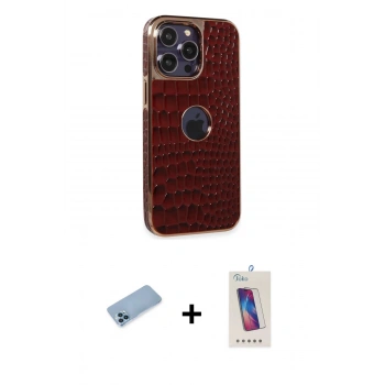 MARSİLYAN™- iPhone 13 Pro Max Kılıf Ufuk Form Prime - Siyah Joko 5D Cam + Shine Kamera Lens Koruma Cam - MI