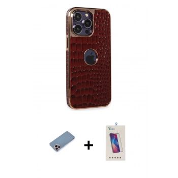 MARSİLYAN™- iPhone 13 Pro Max Kılıf Ufuk Form Prime - Siyah Joko 5D Cam + Shine Kamera Lens Koruma Cam - PE