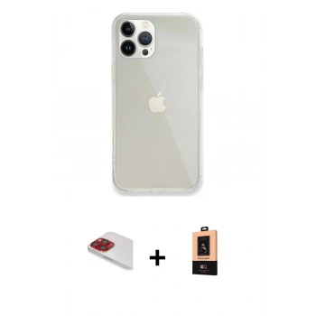 MARSİLYAN™- iPhone 13 Pro Max Kılıf Vadi Asil Prime - Şeffaf Maxco Cam Ekran Koruyucu + Pers Alüminyum Kamera Lens - KI