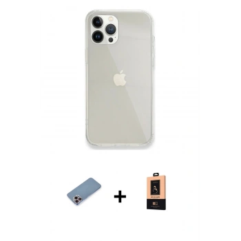 MARSİLYAN™- iPhone 13 Pro Max Kılıf Vadi Asil Prime - Şeffaf Maxco Cam Ekran Koruyucu + Shine Kamera Lens Koruma Cam - PE