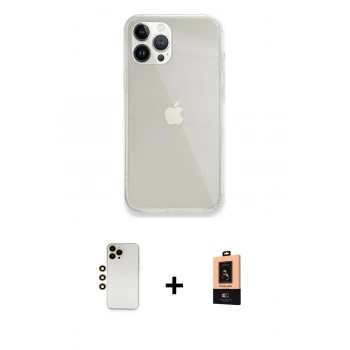 MARSİLYAN™- iPhone 13 Pro Max Kılıf Vadi Asil Prime - Şeffaf Maxco Cam Ekran Koruyucu + Shine Kamera Lens - GD