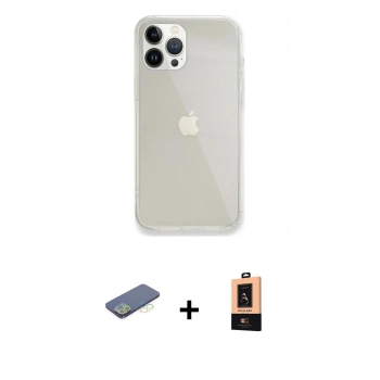 MARSİLYAN™- iPhone 13 Pro Max Kılıf Vadi Asil Prime - Şeffaf Maxco Cam Ekran Koruyucu + Renkli Kamera Lens Koruma Cam - YL