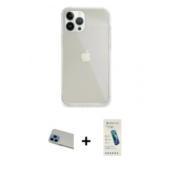 MARSİLYAN™- iPhone 13 Pro Max Kılıf Vadi Asil Prime - Şeffaf Pasifik Cam Ekran Koruyucu + Rainbow Kamera Lens Koruma Cam - MI